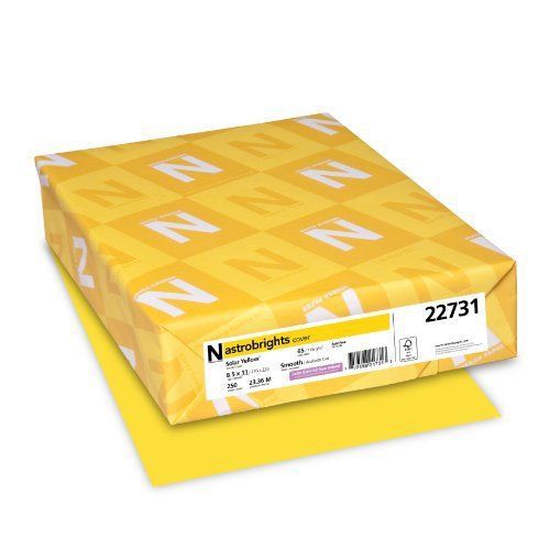 Neenah Astrobrights Premium Color Card Stock, 65 lb, 8.5 x 11 Inches, 250 Solar