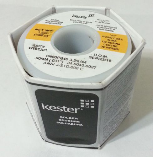 1lb spool kester solder .031&#034; 60/40 rosin core 44 flux 66/44 24-6040-0027 -new- for sale