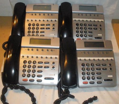 Lot of 4 - NEC Dterm 80 Office Desk Phone Telephone DTH-8D-2(BK)TEL