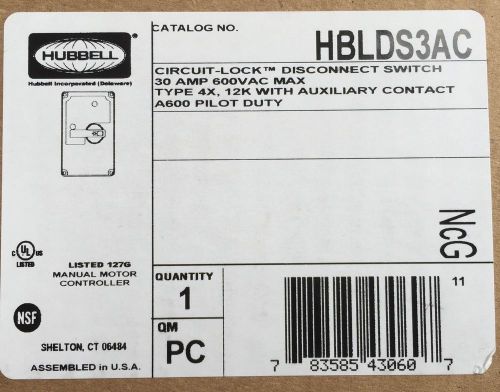 NEW Hubbell HBLDS3AC 30A disconnect switch (6 available)