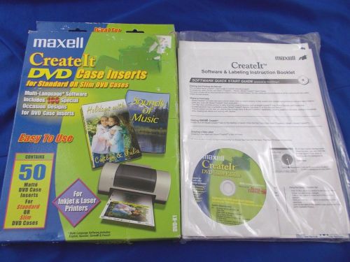 Maxell CreateIt Label kit DVD cases standard or slim 50 sheets cd instructions