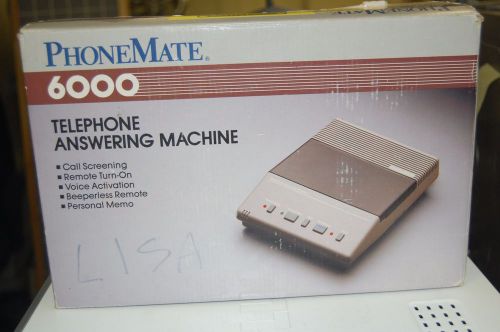 Vintage 1980s Answering Machine PhoneMate 6000 boxed with adapter and documents!