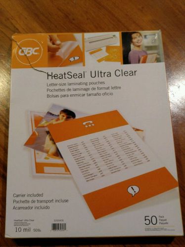 10mil GBC HeatSeal Ultra Clear Letter Size Pouches  39 sheets in open pkg