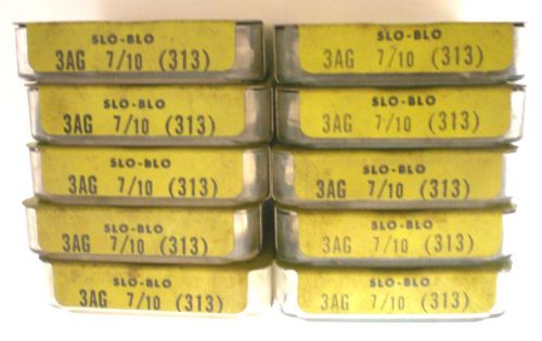 50 3AG-SB (MDL) Fuses Time Delay 7/10 Amps 250V, Littelfuse, Lot 53, Made in USA