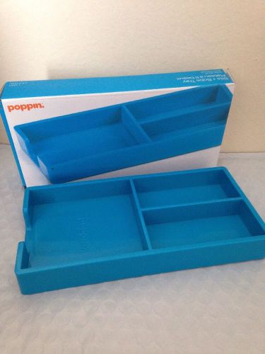 Poppin  Sticky Notes And clips Holder blue