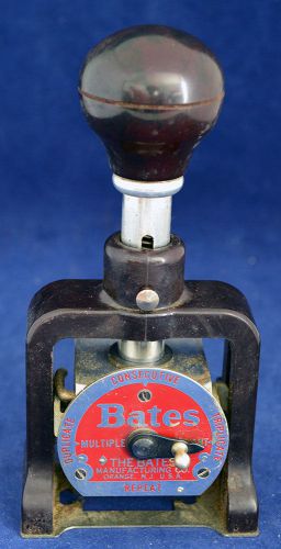 Vintage BATES Numbering Machine Style E mechanical Industrial Stamper