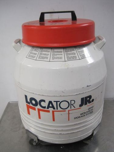 Thermolyne Locator Jr Cryogenic Liquid Nitrogen Dewar Semen Tank w/4 Holders