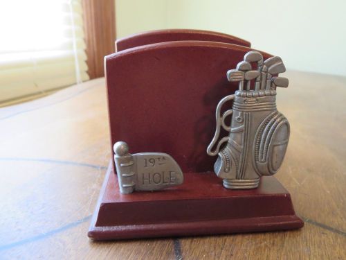 Wood and Metal 19th Hole Letter Holder