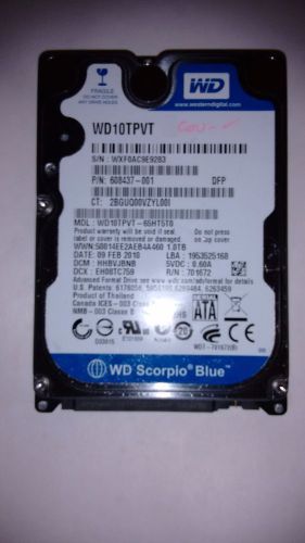 WD 1TB, WD10TPVT-65HT5T0, 2.5&#034;, 5400RPM, 6G/s, SATA Laptop  internal HDD