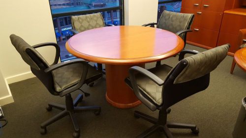CONFERENCE TABLE CUSTOM BUILT 48” CHERRY WOOD &#034;HIGH END&#034;
