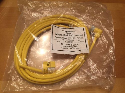 NEW TREX-ONICS 300V MICRO QUICK CONNECT PART # 69412 Female 4 Meter Cord
