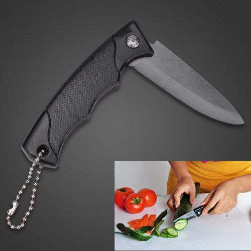 3 Inch Safe Folding Ceramic Fruit Knife Black3 Inch Safe Folding Ceramic Fruit