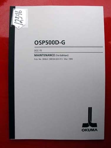 Okuma DCC-15 Maintenance Manual: OSP500D-G 3936-E (Inv.12346)