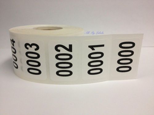 5000 Labels 1-1/4x7/8 Consecutive Numbered 0001-5000 Inventory Stickers / 1 ROLL
