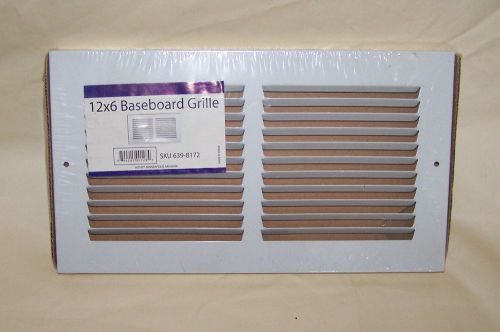 Altus  12&#034; X 6&#034; Baseboard Grille Air Return Vent White Louvered
