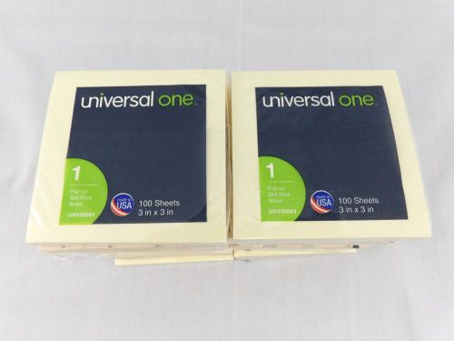 Lot of 20 Universal 3 X 3 Yellow Self Stick Notes 100 Sheet/pack 2000 total