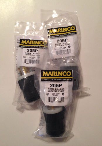 Marinco 205p l5-20 plug 20a 125v  -  lot of 3 for sale