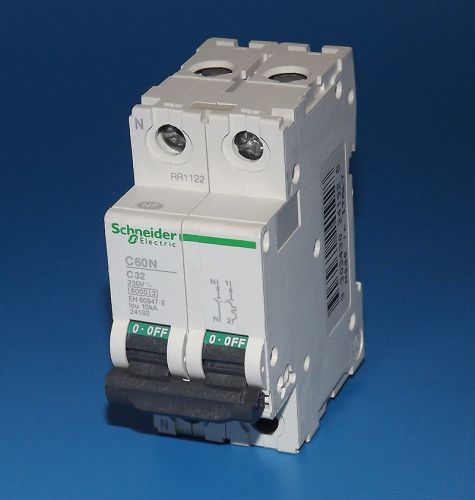 Schneider c60n circuit breaker module 32a 1-pole + n c-curve 24192 / avail qty for sale