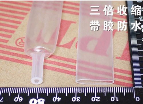 Waterproof heat shrink tubing sleeve ?12.7mm adhesive lined 3:1 transparent x 1m for sale