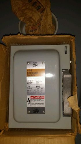 Siemens ITE NF351 Heavy Duty Enclosed Switch 30 Amp 600 V 3 Pole