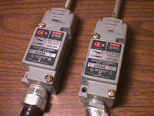 Two Cutler Hammer Limit Switch C H Controls ~ E50SA A2 E50 E50DW1 600V NEMA A600