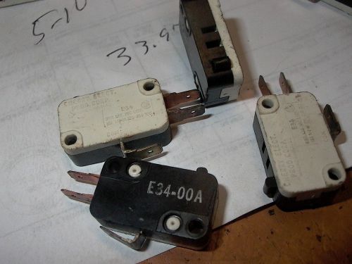 LOT OF FOUR CHEERY ELECTRIC MINIATURE SWITCHES # E34-00A  15A