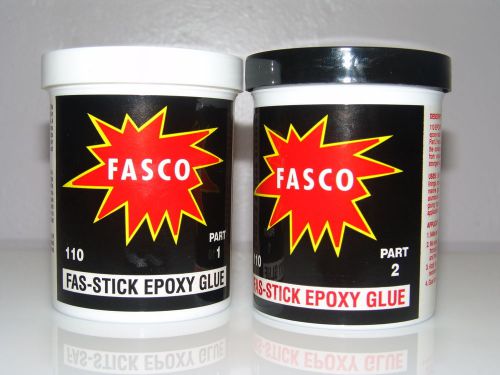 FASCO 110 EPOXY GLUE, 2 parts, 4 GALLONS  512 oz of EPOXY GLUE FREE SHIPPING