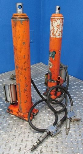 Pair of 8 ton central hydraulics long ram round bottom heavy duty jack air/hyd for sale