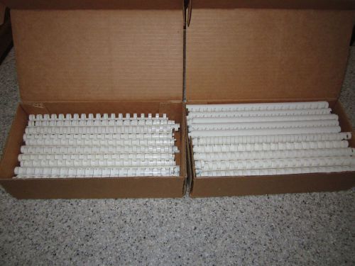 LOT OF 160 WHITE 1/2&#034; 12mm 19 Ring GBC PLASTIC COMB BIND BINDING COMB SPINES