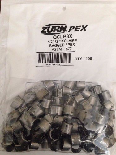 100 Piece 1/2&#034; Zurn PEX Crimp Ring Pinch Clamp Quick Clamp QCLP3X
