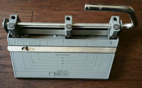 Vintage Boston 3 Hole Heavy Adhustable Duty Paper Punch