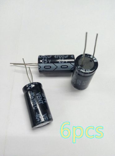 6pcs 4700uF 25V 105°C Radial Electrolytic Capacitor 16*31mm