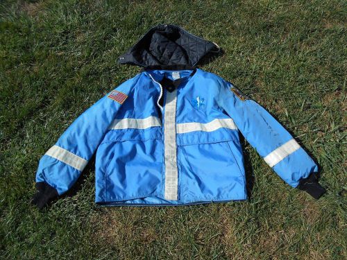 Fire &amp; rescue squad jacket/ size xl reflective strips / sta 188/ liner&amp; hood for sale