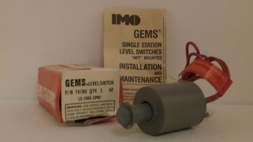 IMO GEMS SINGLE STATION LEVEL SWITCH 74780 *NEW SURPLUS IN BOX*