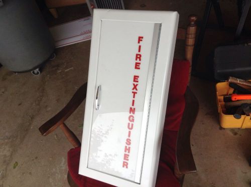 FIRE EXTINGUISHER cabinet, recessed, METAL, used, new paint, 24 x 9-1/2&#034;