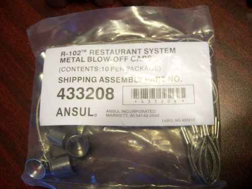 ANSUL RESTAURANT SYSTEM METAL BLOW-OFF CAPS 433208 - &#034;10 Pack&#034;