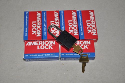American lock a1106kablk lockout padlock  black, 1/4in. dia. 6 pack for sale