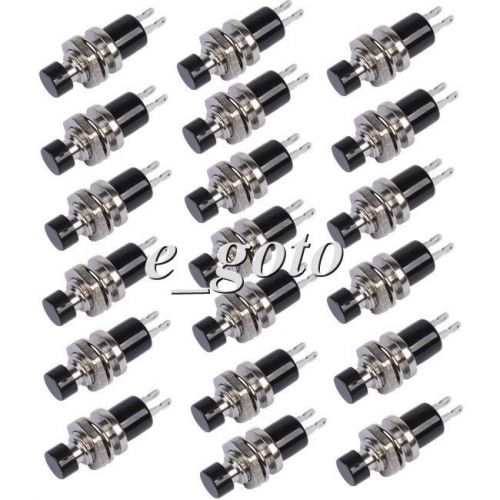 20pcs lockless momentary on/off push button black mini switch for sale
