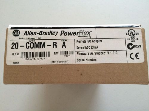 Allen-bradley ab 20-comm-r /a series fw 1.010 remote i/o adapter fs nib ships us for sale