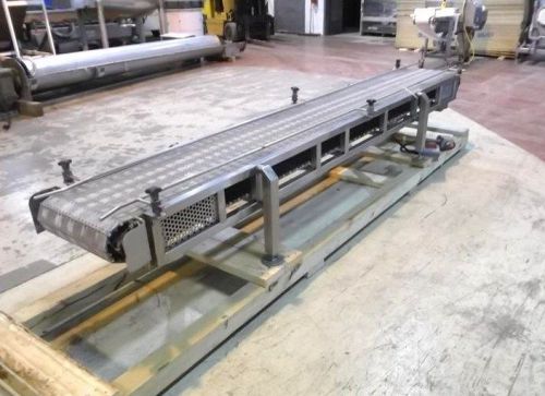 15 Inch x 130 Inch Stainless Steel Brown Slat Intralox Horizontal Belt Conveyor