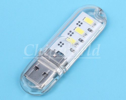 Transparent 5V Mobile Power USB Lamp 0.8W SMD LED with Shell Energy Saving NEW