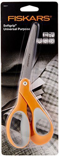 NEW Fiskars 01009881 Scissors  Bent Handle  Softgrip  8 in. L  Orange/Gray