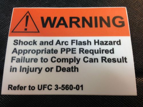 SHOCK &amp; ARC FLASH WARNING LABEL - UFC 3-560-01  REFERENCE