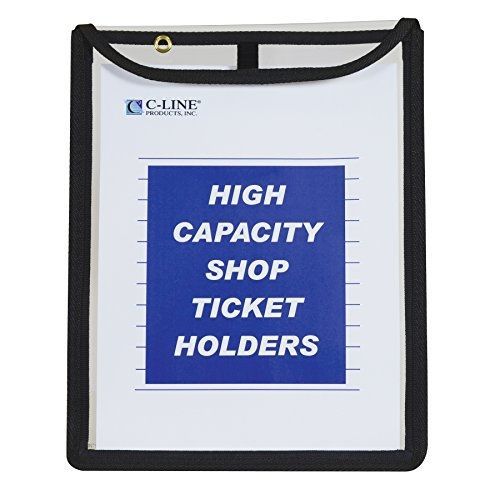C-Line High Capacity Stitched Shop Ticket Holders, Gusseted with Flap Closure,