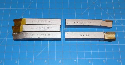 Carbide Tool Bit Cutter (3)BR-8-833,(1)BL8-883,(1)AL8-C2 ( Lot of 5 )