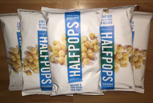 6x Butter &amp; Sea Salt Halfpops Curiously Crunchy Popcorn 6OZ Ounce Lot 36oz