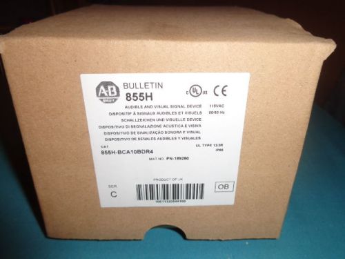 Allen Bradley Audible and Visual Signal Device - 855H-BCA10BDR4 New