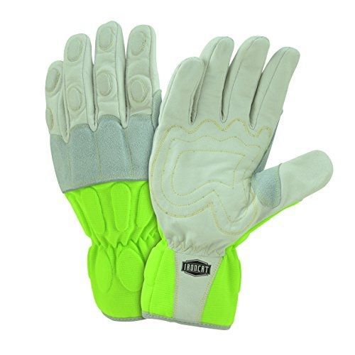 Ironcat iron cat 9074/l utility high visibility buffalo gloves, large, for sale