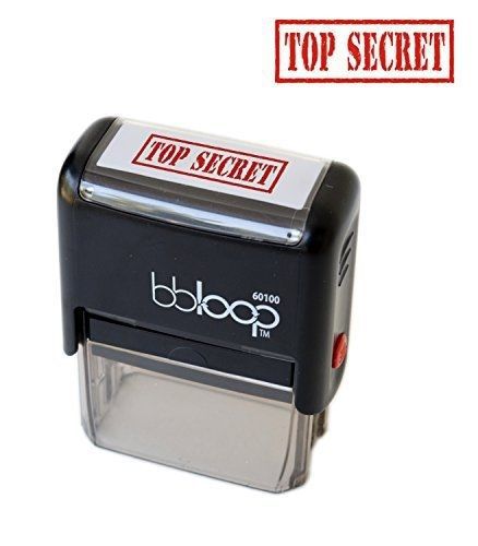 Bbloop bbloop? stamp &#034;top secret&#034; self-inking, rectangular. laser engraved. red for sale
