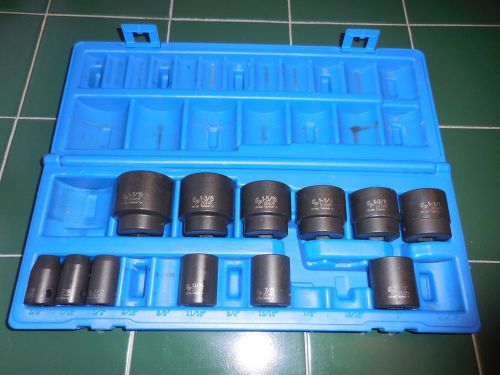 12 new grey pneumatic 1/2&#034; drive 6 point impact sockets for sale